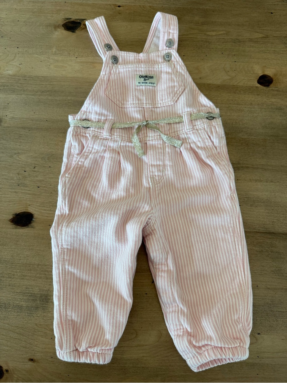 Carter's Pink and White Striped Overalls